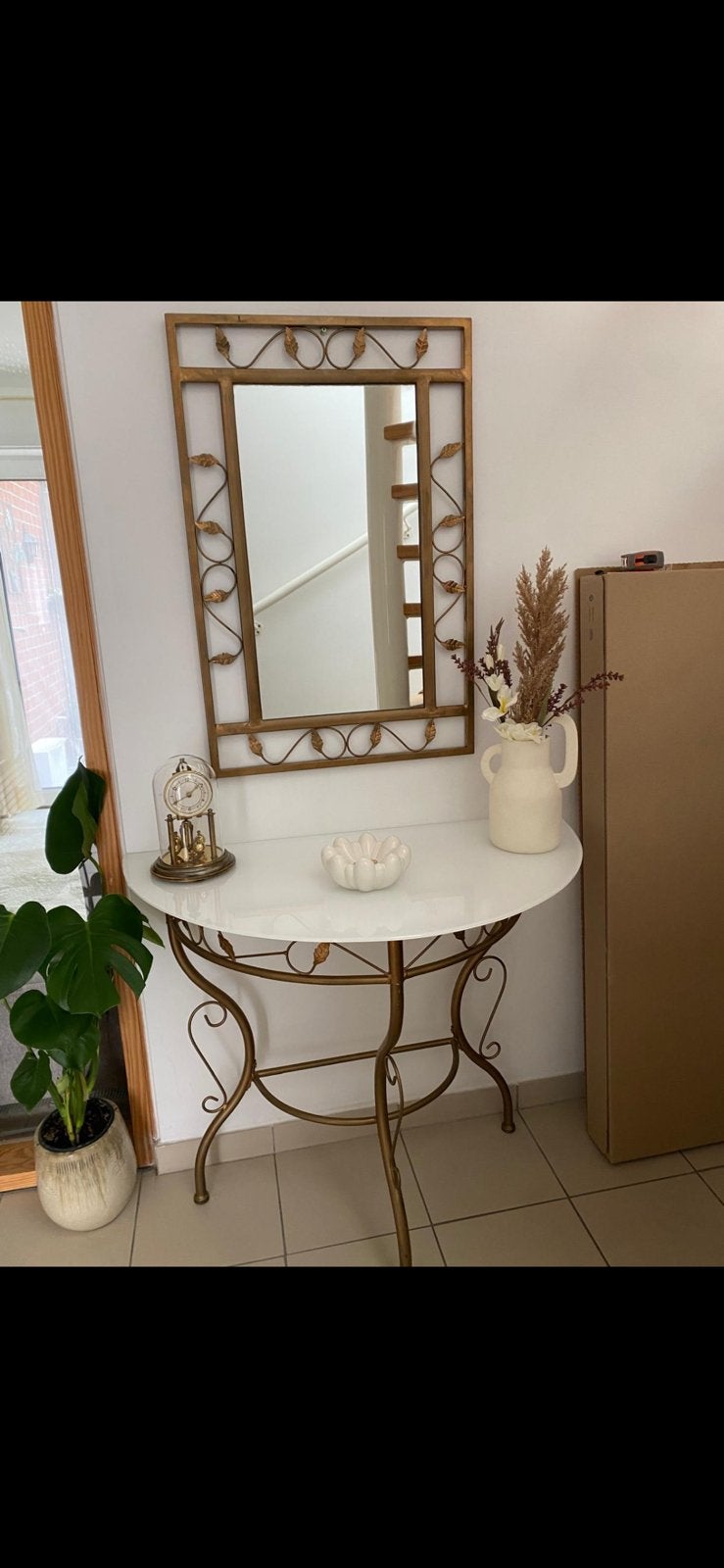 Miroir et table, Enlèvement, Comme neuf, 75 à 100 cm, Moins de 100 cm