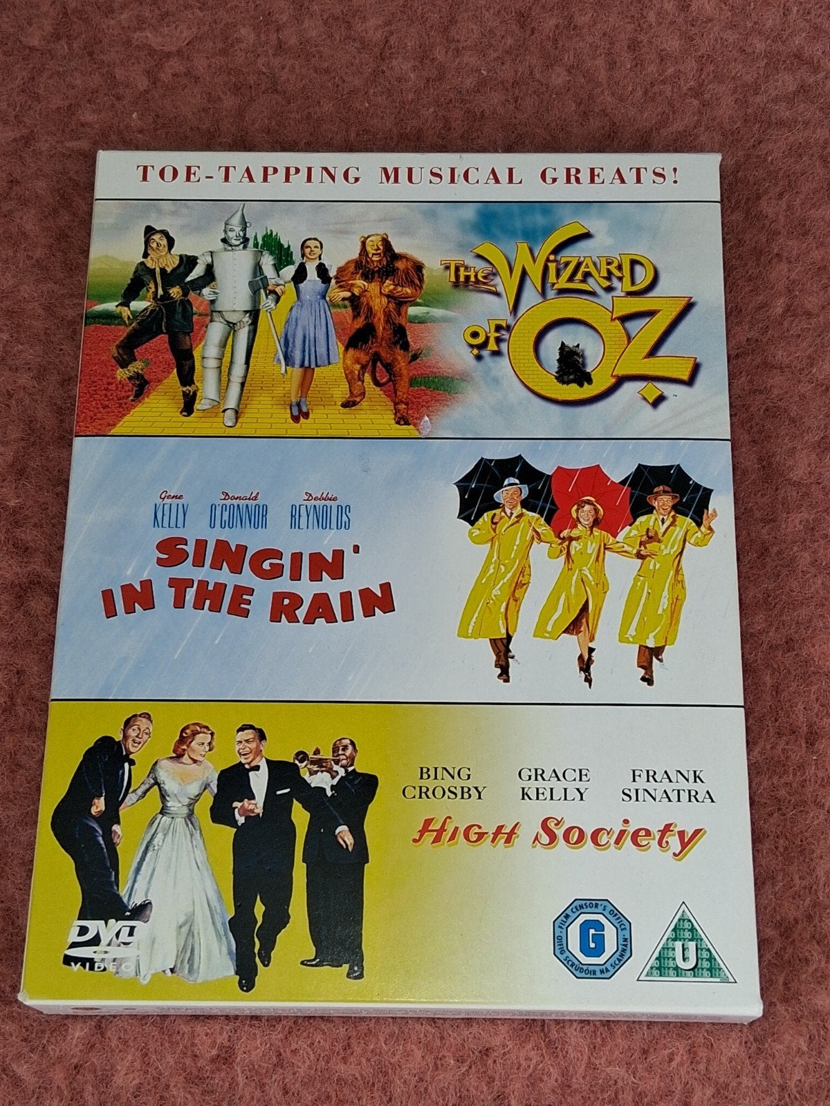 Unieke dvd-box wizard of oz, singin in the Rain, high societ, Ophalen of Verzenden