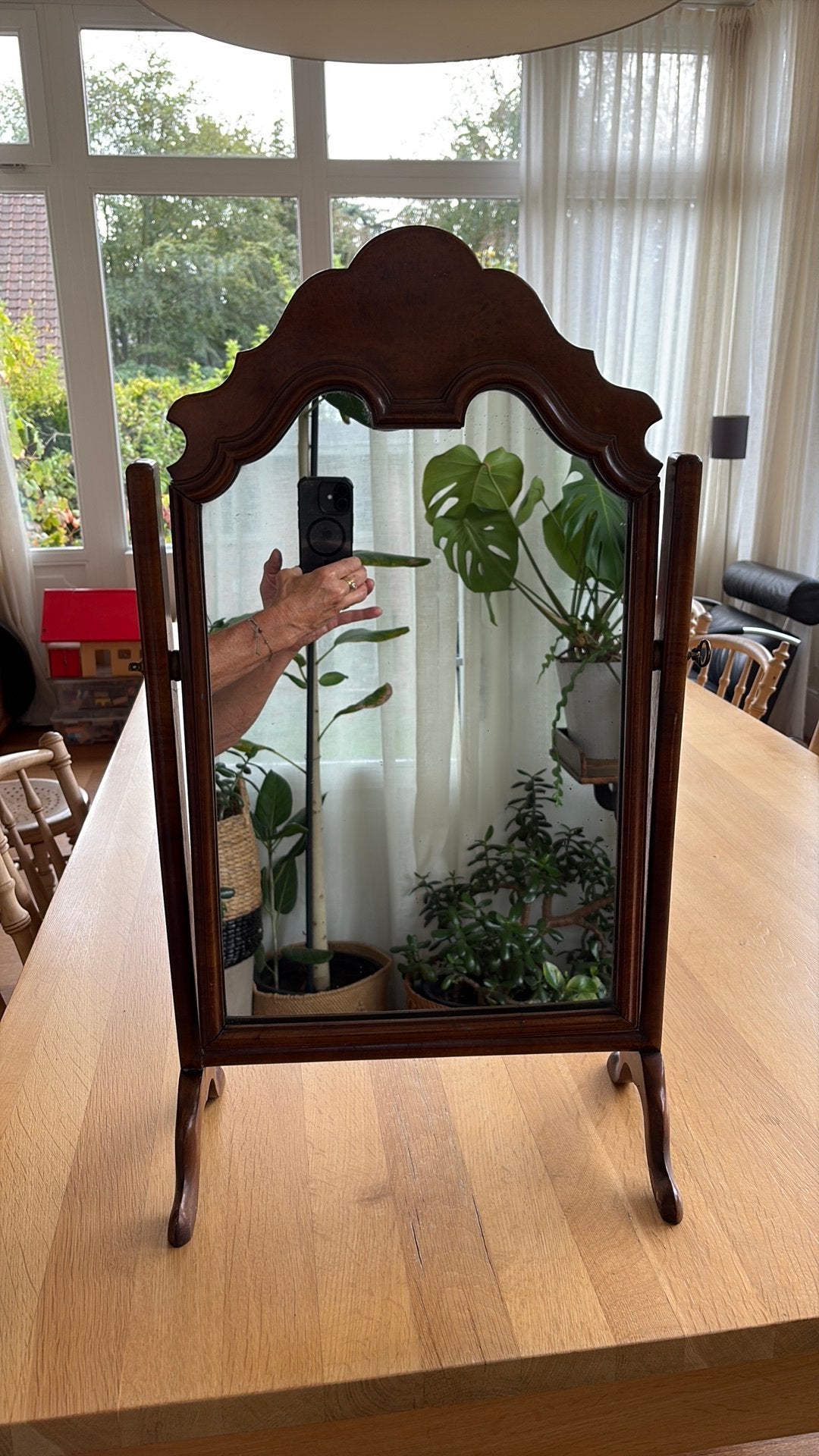 Miroir de coiffeuse ancien, Antiquités & Art, Enlèvement, Rectangulaire, Moins de 50 cm, Moins de 100 cm