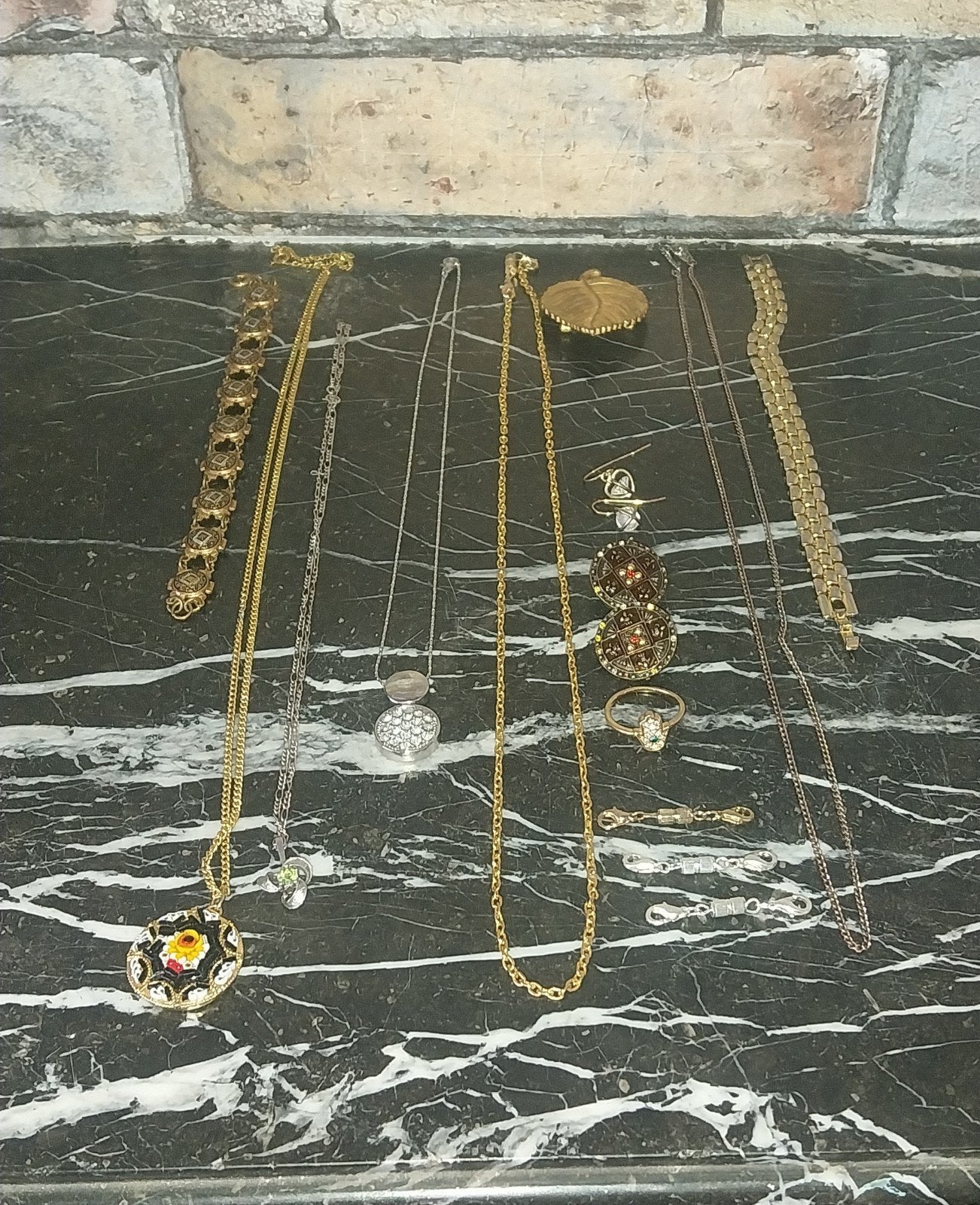 Magnifique Lot Bijoux Vintage – Collier Argent 925 & Péridot, Enlèvement ou Envoi, Argent, Avec strass