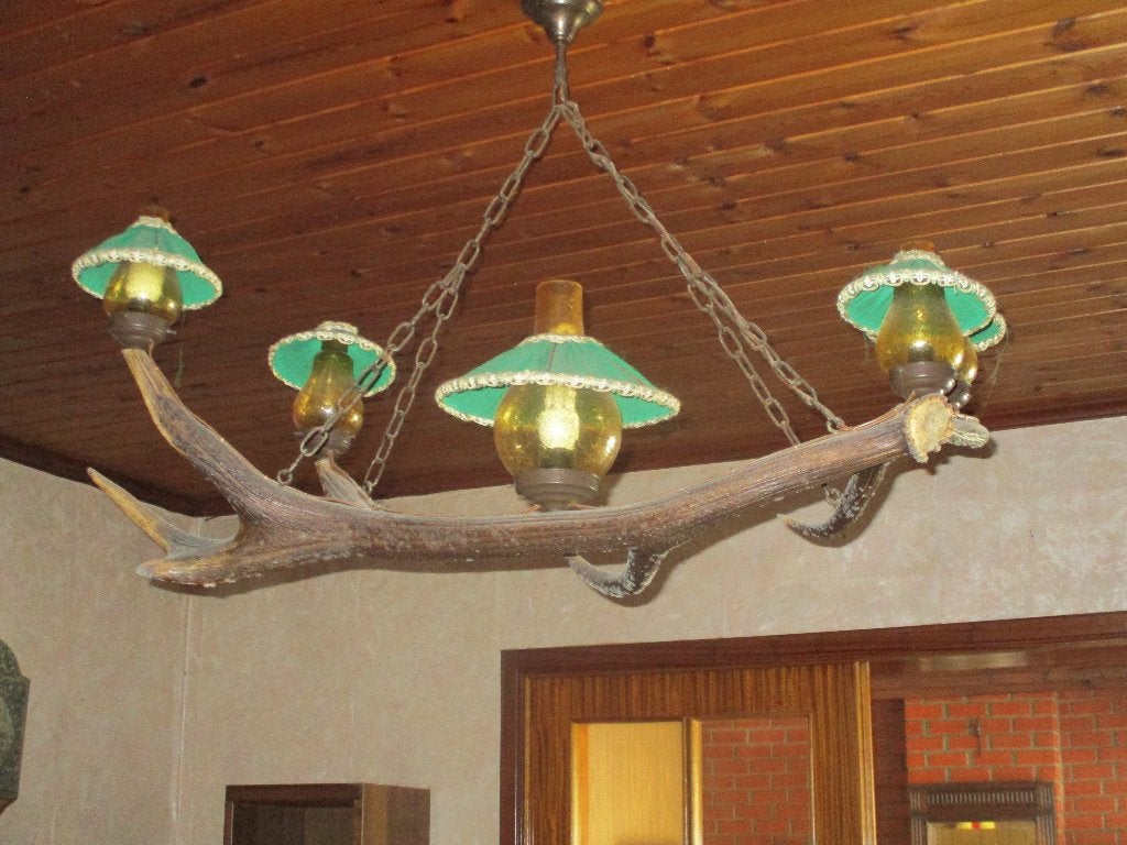 lustre en bois de cerf, Enlèvement, Autres formes, 100 à 150 cm, Moins de 100 cm