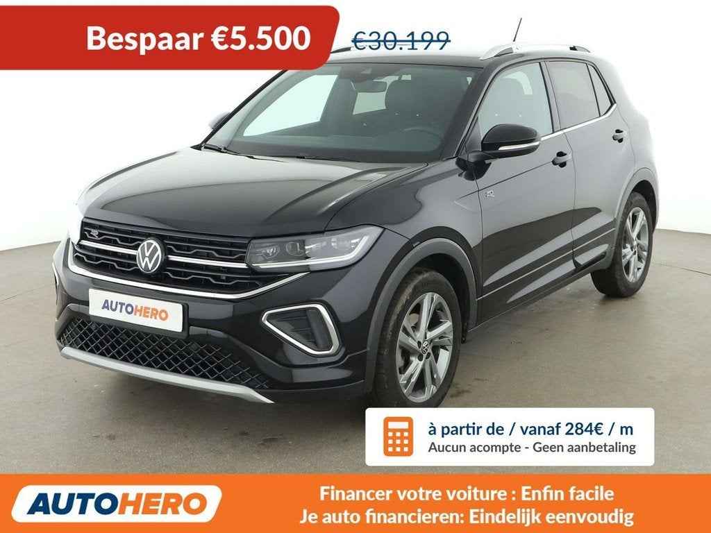 Volkswagen T-Cross 1.0 TSI R-Line (automatique), Euro 6, Détection des panneaux routiers, 116 ch, Noir