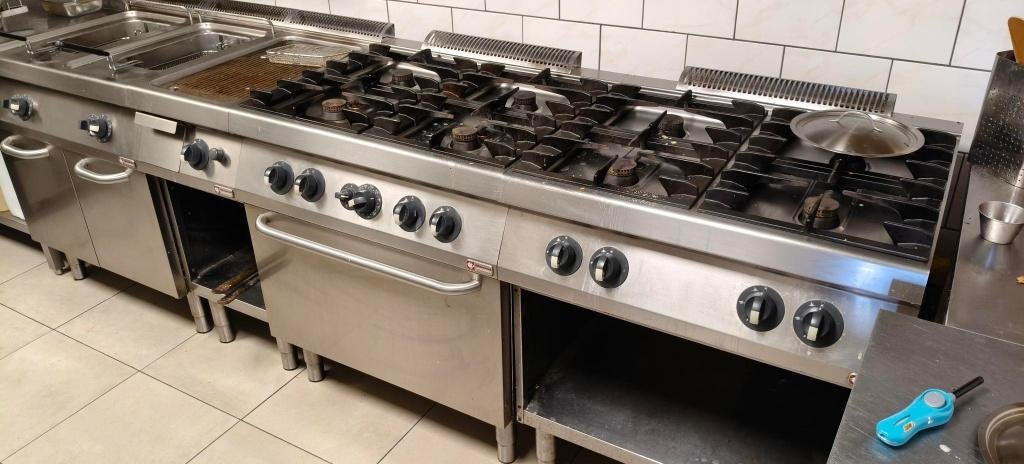 fornuis, grill, friteuse en dampkap, Enlèvement, Utilisé, Cuisinière, Friteuse et Grils