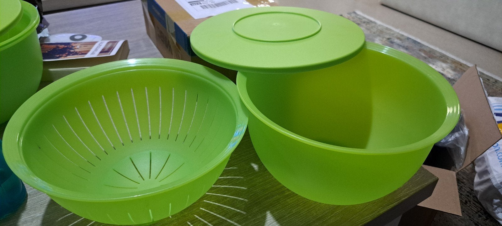 Nieuwe trendy kom met vergiet van tupperware 4.3 liter, Ophalen of Verzenden, Nieuw