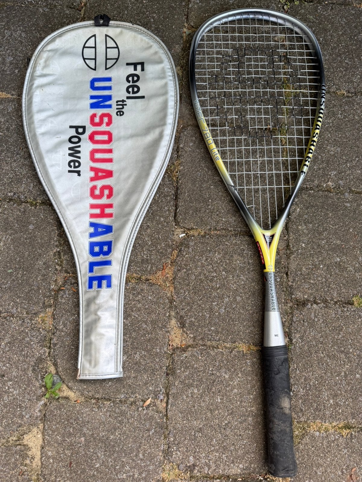 Raquette de squash Unsquashable avec housse, Sports & Fitness, Squash, Enlèvement, Utilisé, Raquette, Avec housse