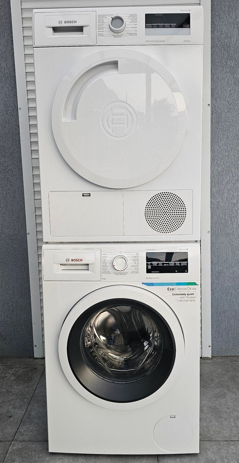 set Bosch wasmachine 8KG A++ & Bosch Condens, 8 tot 10 kg, Ophalen, Zo goed als nieuw