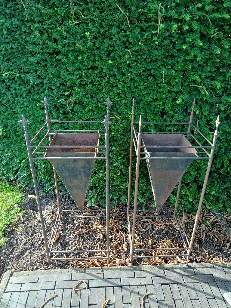 Metalen bloembakken, Ophalen, Gebruikt, Vierkant, Metaal