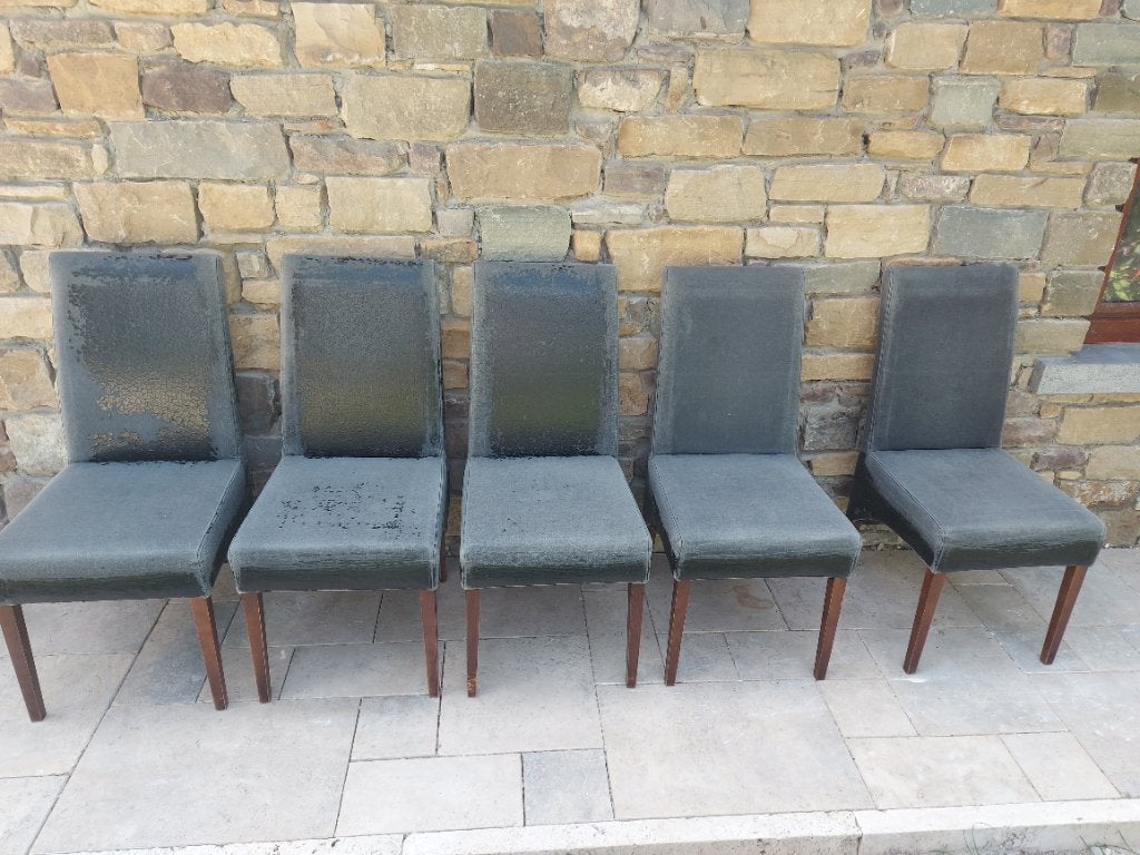 5 chaises de salle à manger, Maison & Meubles, Enlèvement, Utilisé, Noir, Cinq, Six Chaises ou plus