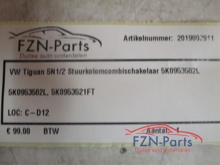 Combischakelaar Stuurkolom Volkswagen Tiguan (22733244), Enlèvement ou Envoi, Utilisé