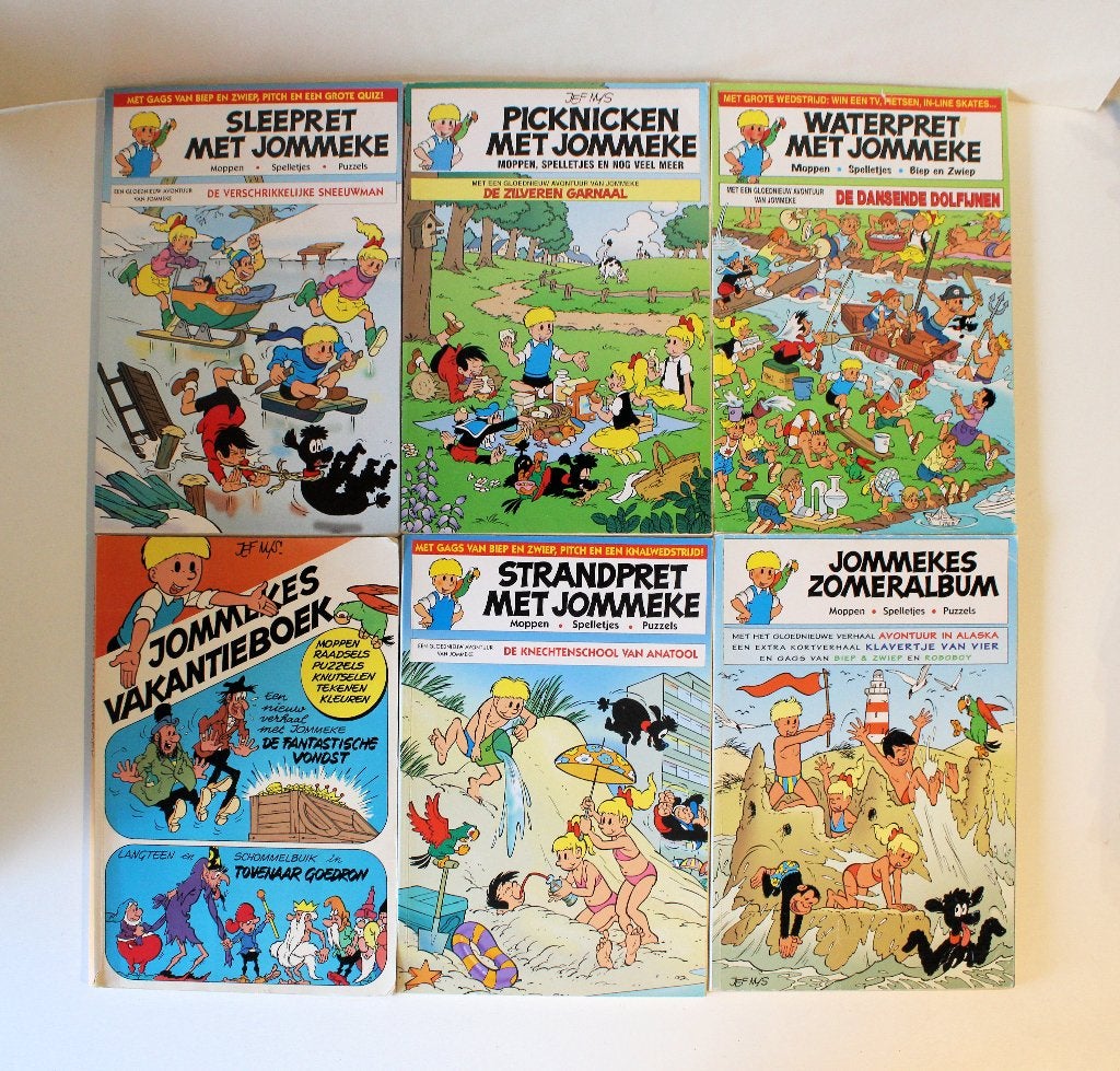 6 dikke Jommekesalbums met strips, moppen, spelletjes, enz, Gelezen, Jef Nys., Ophalen of Verzenden, Meerdere stripboeken