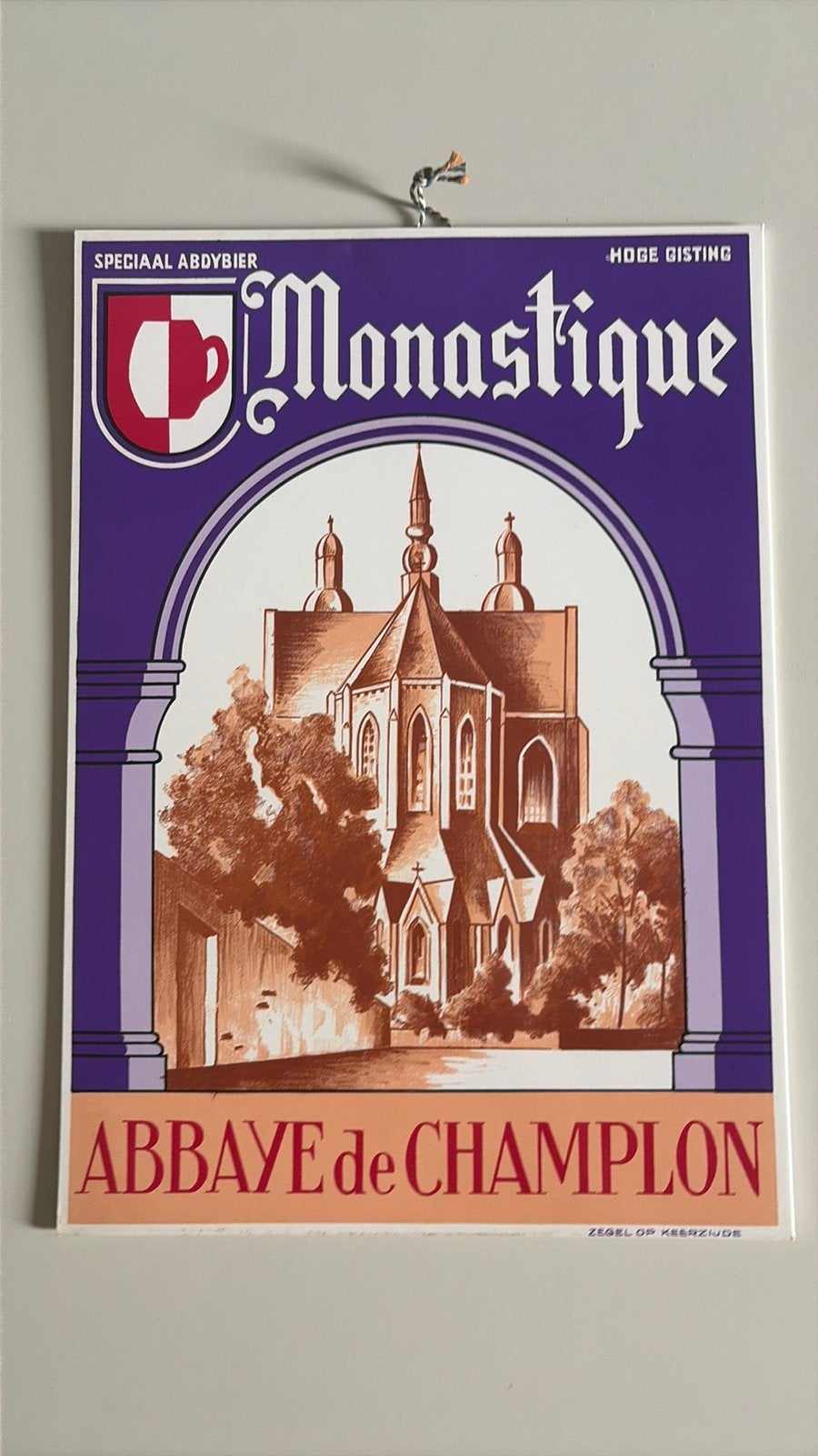 Reclamebord “Monastique”, Ophalen of Verzenden, Zo goed als nieuw, Reclamebord