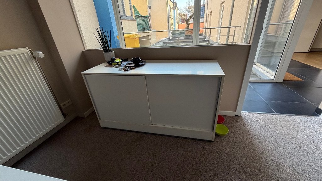 Witte lage kast, Antiek en Kunst, Ophalen