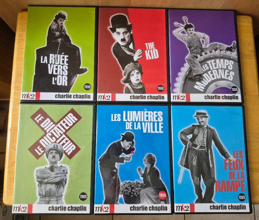 Lot DVD Charlie Chaplin, Allemand, Tous les âges, Remasterisé, Anglais
