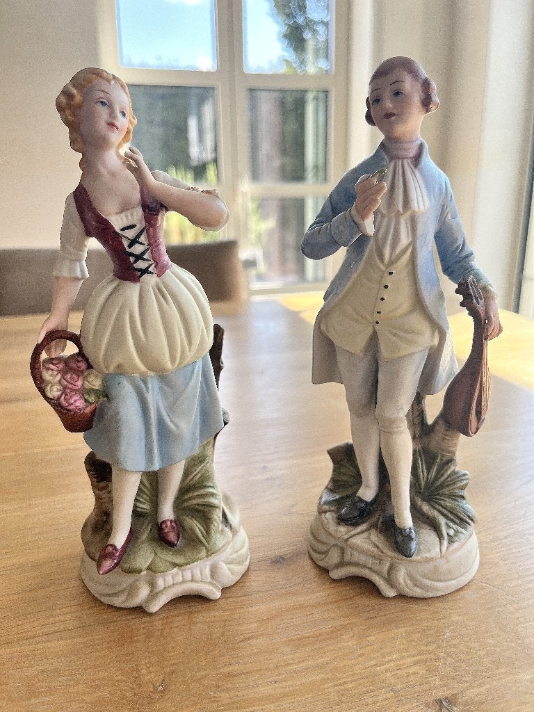 Koppel biscuit figuren decoratie lot 4, Antiek en Kunst, Ophalen of Verzenden