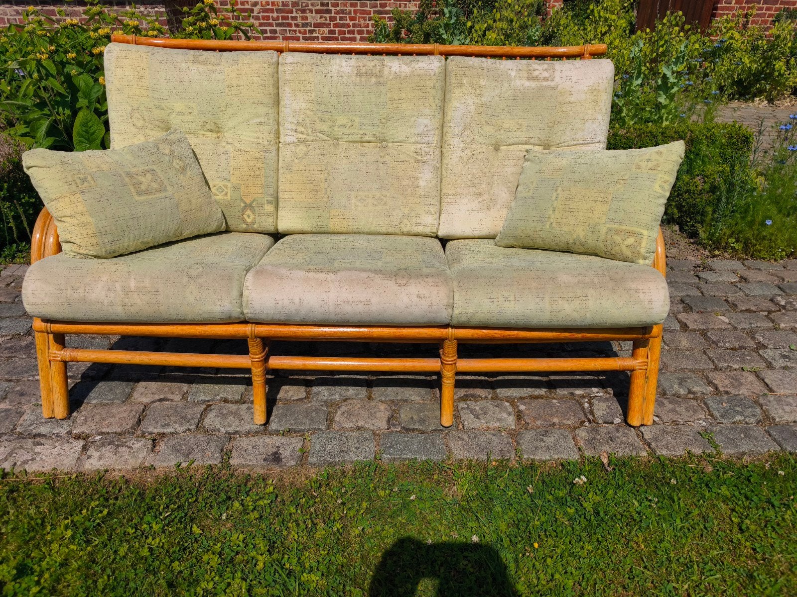 Rotan zetel 3-zit, Tuin en Terras, Tuinbanken, Ophalen, Rotan