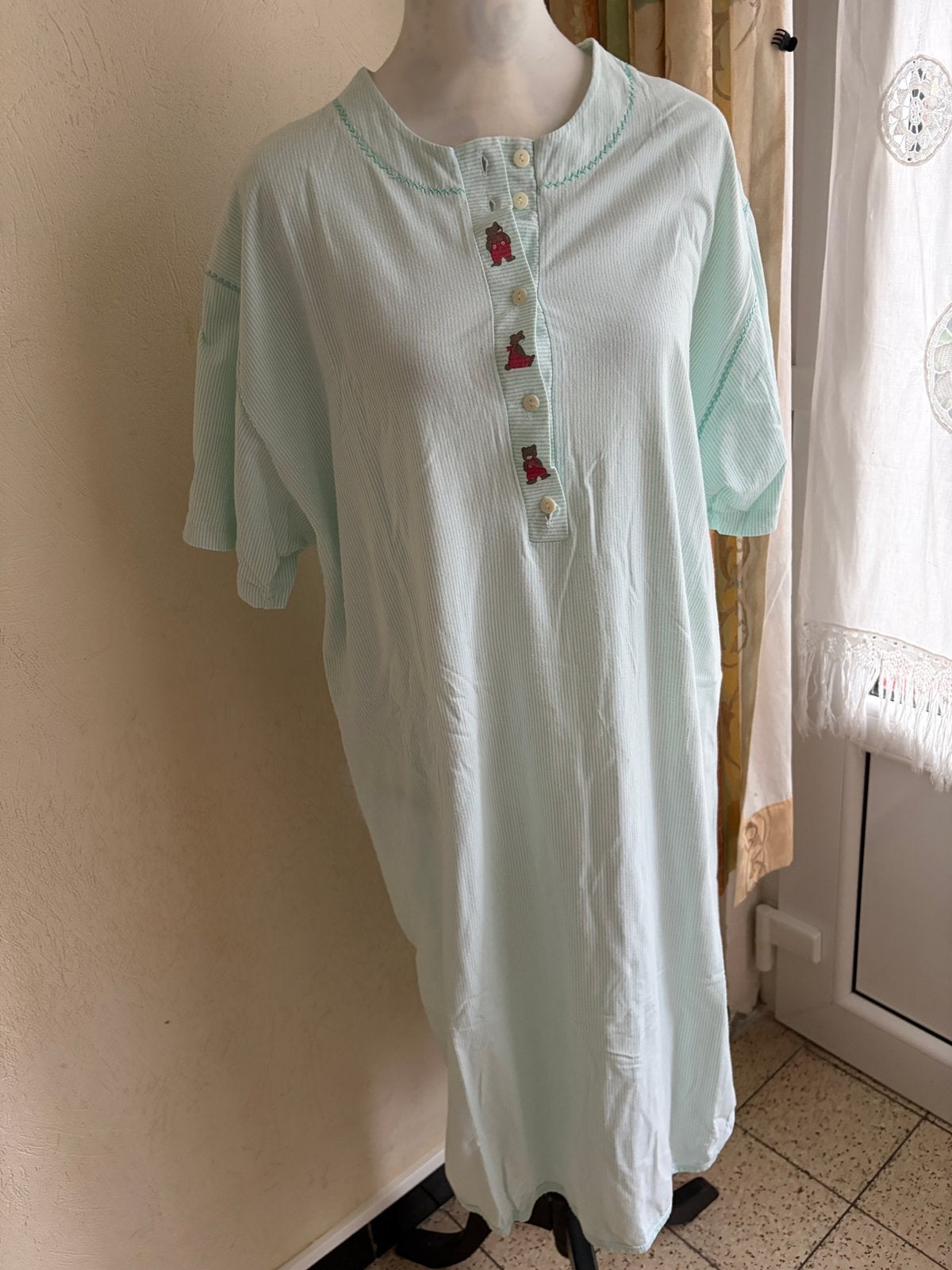 Chemise de nuit vintage menthe à rayures – Taille XL / 48, Vêtements | Femmes, Enlèvement ou Envoi, Comme neuf