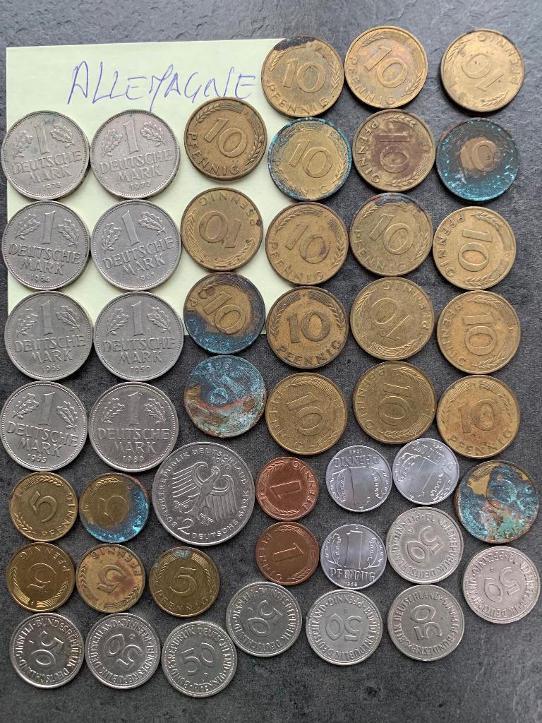 Devise ALLEMAGNE: 48 pièces - 1949 à 1993, Enlèvement, Allemagne, Monnaie en vrac