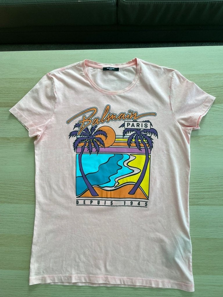 Balmain T shirt, Balmain, Enlèvement ou Envoi, Rose, Comme neuf