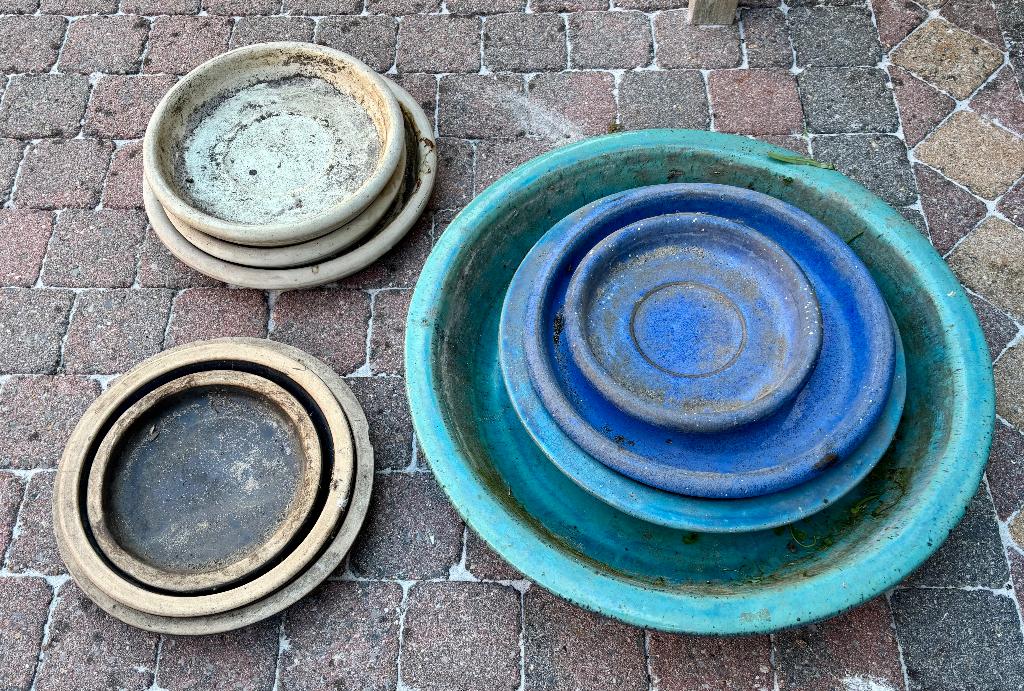 Diverse onderschalen voor bloempotten, Tuin en Terras, Bloempotten, Ophalen, Gebruikt, Rond, Balkon