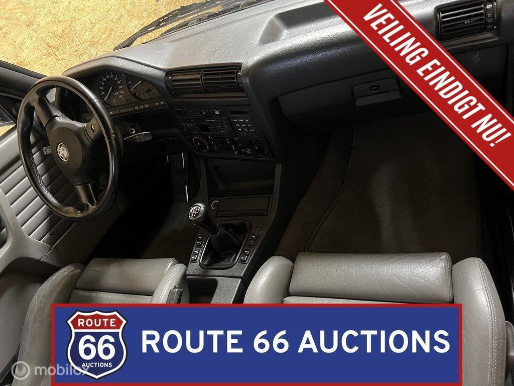 BMW 325i Cabriolet E30 | 1992 | Route 66 Auctions, Auto's, Zwart, Bedrijf, Handgeschakeld, Overige carrosserie