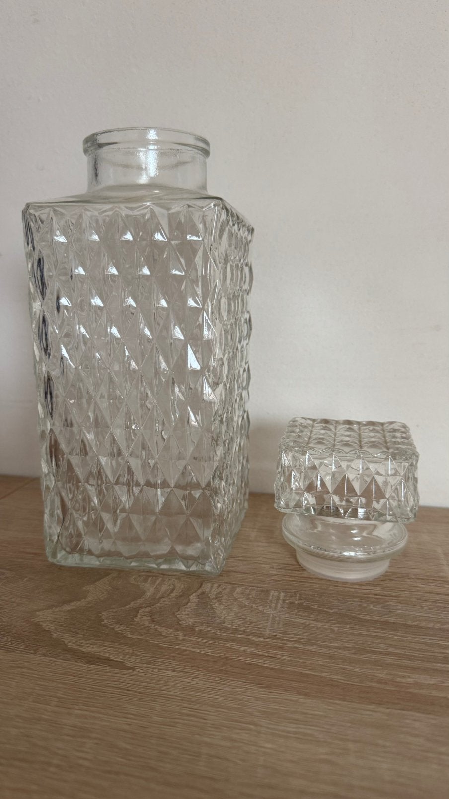 Glazen karaf in perfecte staat. 24,5 cm hoog., Antiek en Kunst, Ophalen of Verzenden