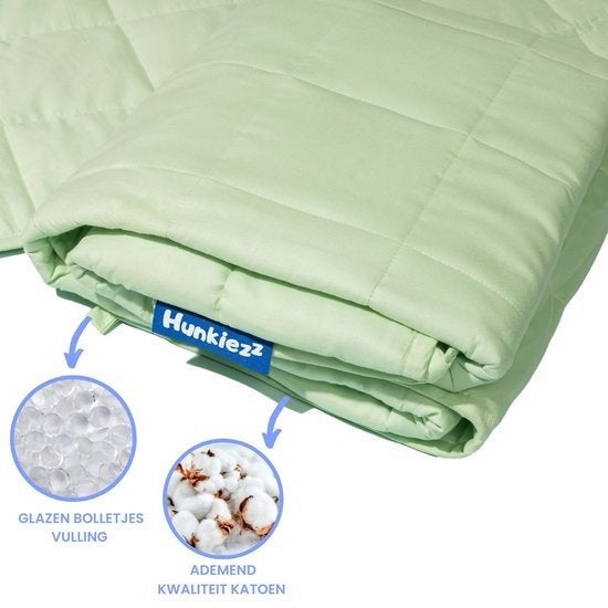 Verzwaringsdeken Kind 3,2KG | Mintgroen  |  Katoen | 100x150, Kinderen en Baby's, Ophalen, Overige merken, Jongetje of Meisje