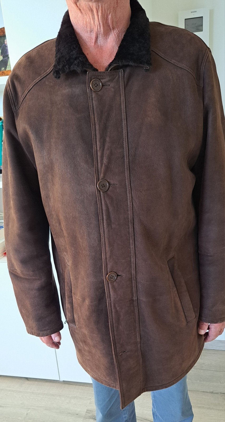 manteau en peau de mouton marron pour homme, Brun, Enlèvement, 29th October, Taille 52/54 (L)