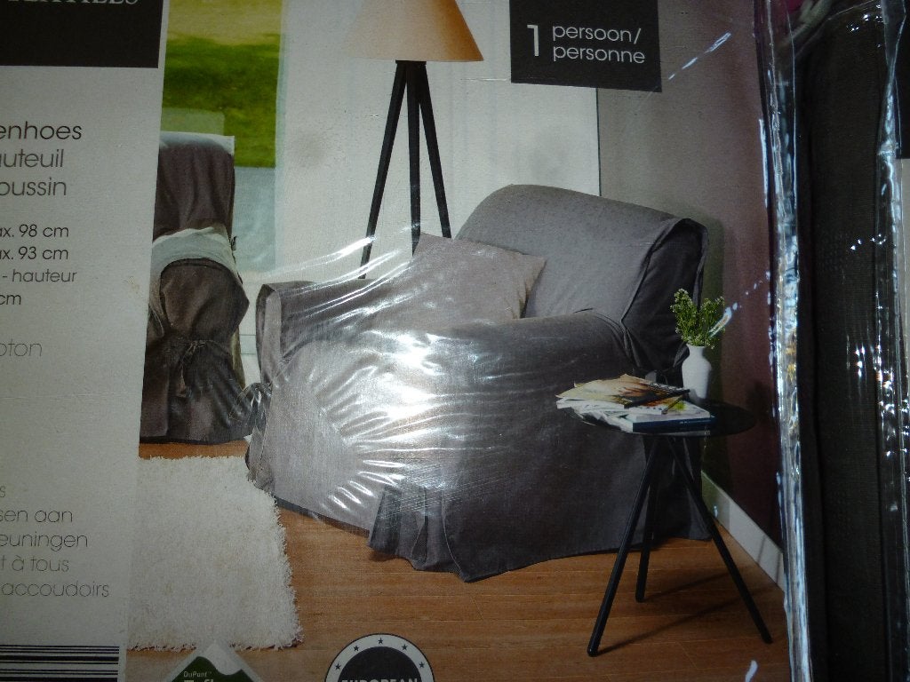 2housses faut.1 place taupe déperlant + housse cous. neuf, Maison & Meubles, Neuf, Autres types, Enlèvement, Housse amovible