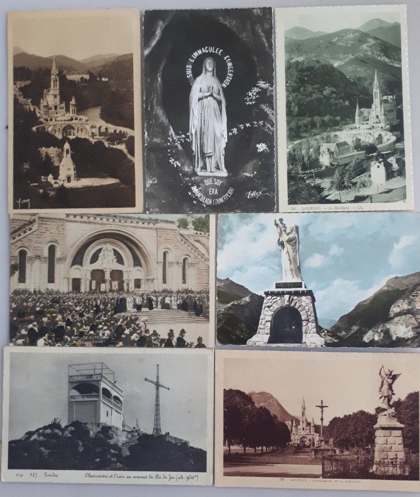 7 OUDE RELIGIEUZE KAARTEN: LOURDES Ref.R 31, Ophalen of Verzenden, Gebruikt, Kaart of Prent, Christendom | Katholiek