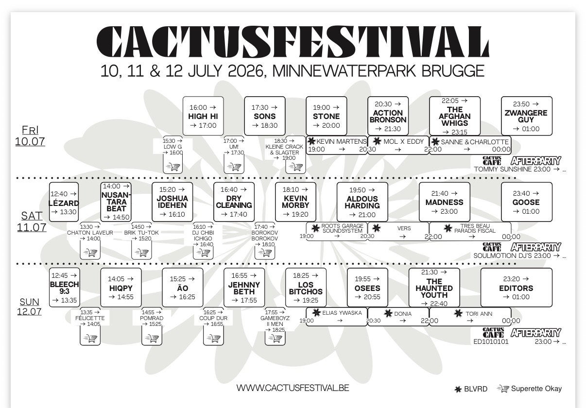 Cactusfestival Zondag 12 juli, Tickets en Kaartjes