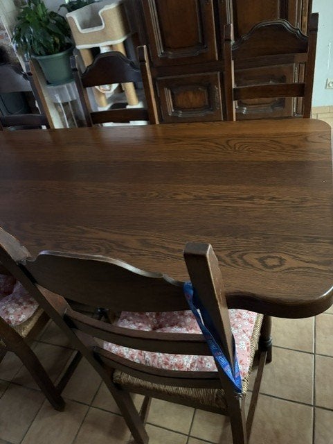 eiken tafel+ lessenaar, Huis en Inrichting, Tafels | Eettafels, Ophalen, Gebruikt, 100 tot 150 cm, Eik