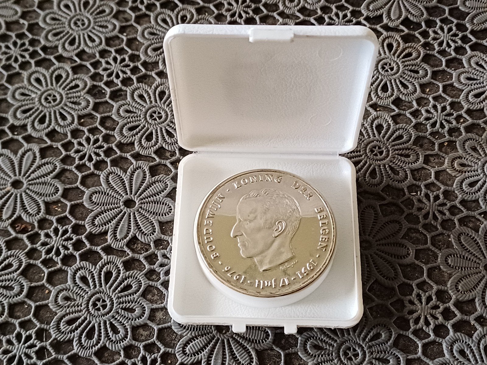 België 250 frank Boudewijn 1976 zilver, Zilver, Ophalen of Verzenden, Losse munt, Zilver
