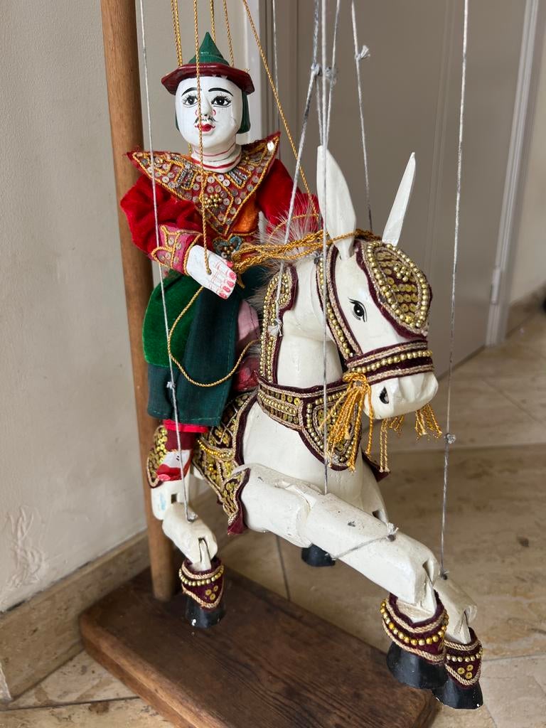 Birmese “Yoke Thé” Marionet - Vintage Handwerk Myanmar, Antiek en Kunst, Ophalen