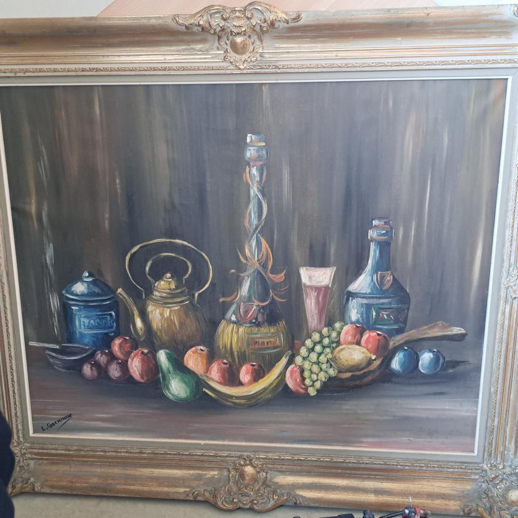 Olieverfschilderij van E.Goeminne..in perfecte staat!, Ophalen of Verzenden