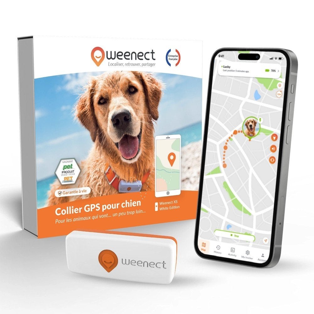 A vendre nouveau colier gps blanc pour chien Weenect XS, Enlèvement, Neuf, Collier