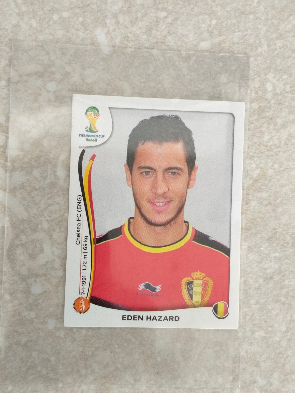 Panini sticker WK 2014 Eden Hazard, Ophalen of Verzenden, Sticker