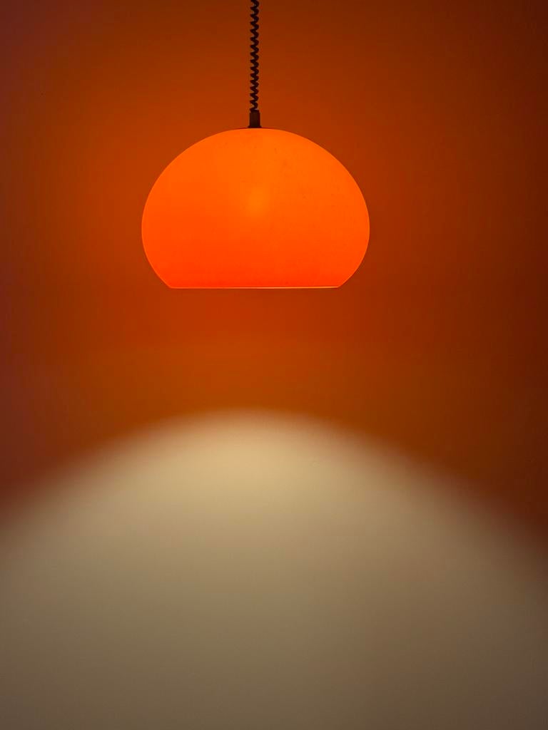 Oranje hang lamp 70s, 75 cm ou plus, 70s, Synthétique, Enlèvement