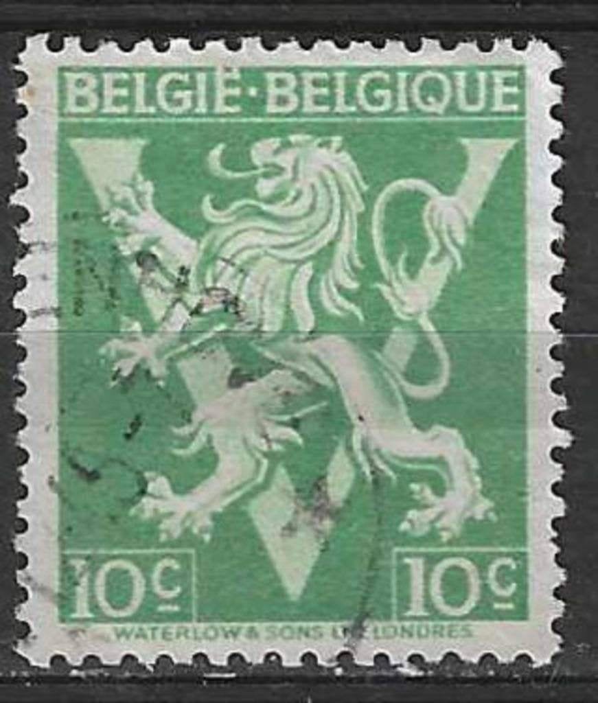 Belgique 1944 - Yvert/OBP 675A - Lion héraldique avec V (ST), Timbres & Monnaies, Envoi, Affranchi, Oblitéré