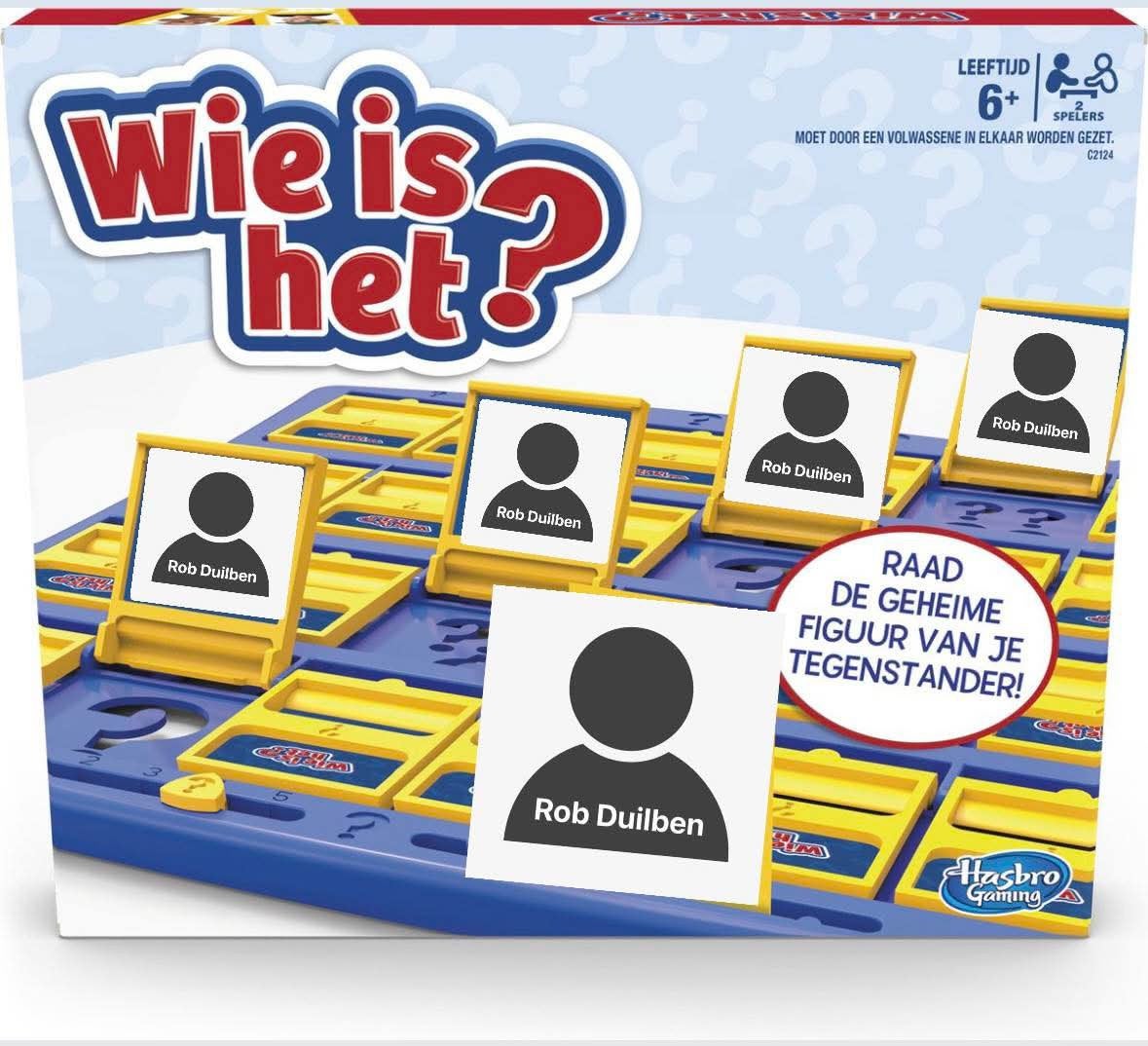 Wie is het? Gezelschapsspel Rob Duilben uitgave, Een of twee spelers, Ophalen, Zo goed als nieuw, Reisspel