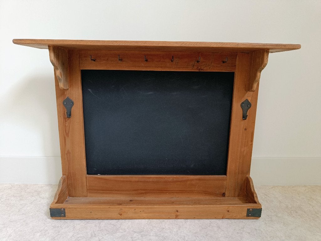Houten krijtbord hal met leggers en haakjes, Diversen, Schoolborden, Ophalen, Gebruikt, Krijtbord