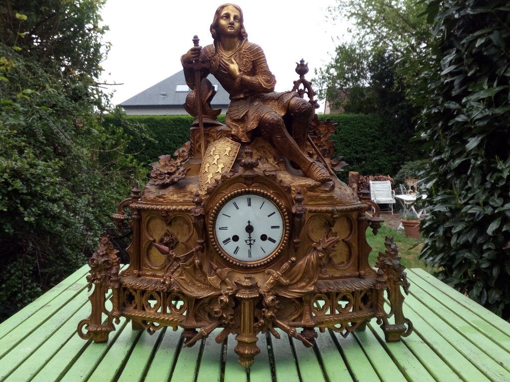 Prachtige 19e eeuwse Franse vergulde bronzen klok, Ophalen of Verzenden