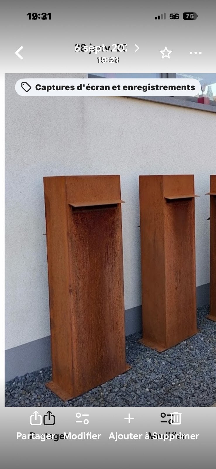 Boîte aux lettres en acier corten, Enlèvement, Neuf
