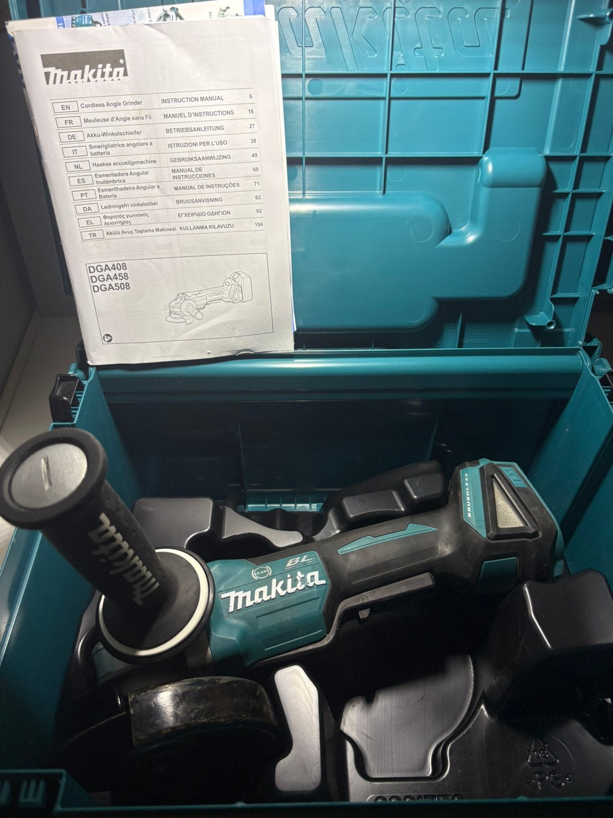 Makita 18V haakse slijper 125mm DGA508ZJ, Doe-het-zelf en Bouw, Ophalen of Verzenden, Zo goed als nieuw, 700 tot 1000 watt, Haakse handslijpmachine