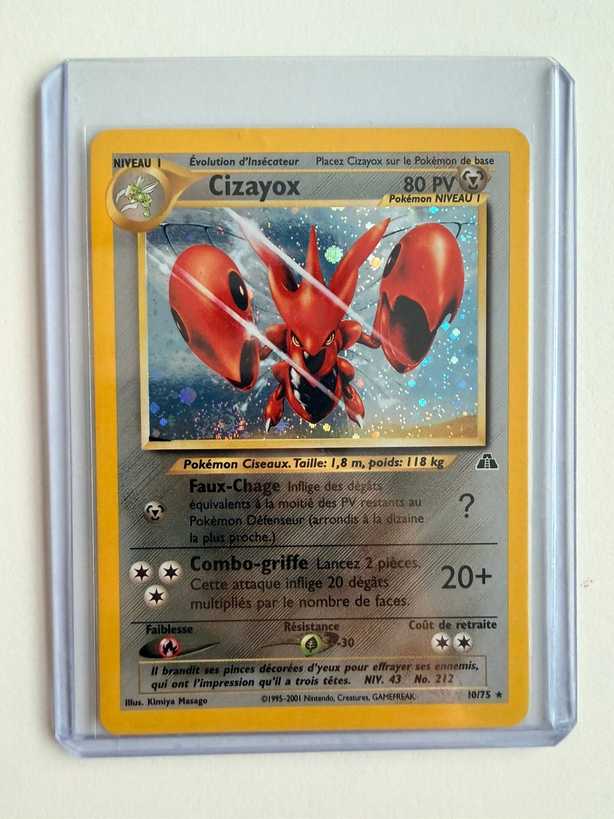 Carte Pokémon Cizayox 10/75 Holo – Neo Discovery – Française, Enlèvement, Comme neuf, Cartes en vrac, Foil