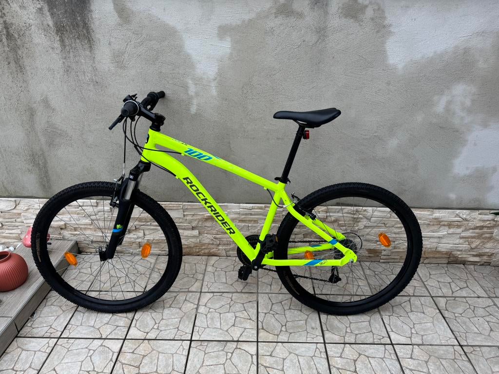 Vélo 27,5 pouces - Rockrider st100 Vert, Autres marques, Comme neuf, Enlèvement, Frein à disque