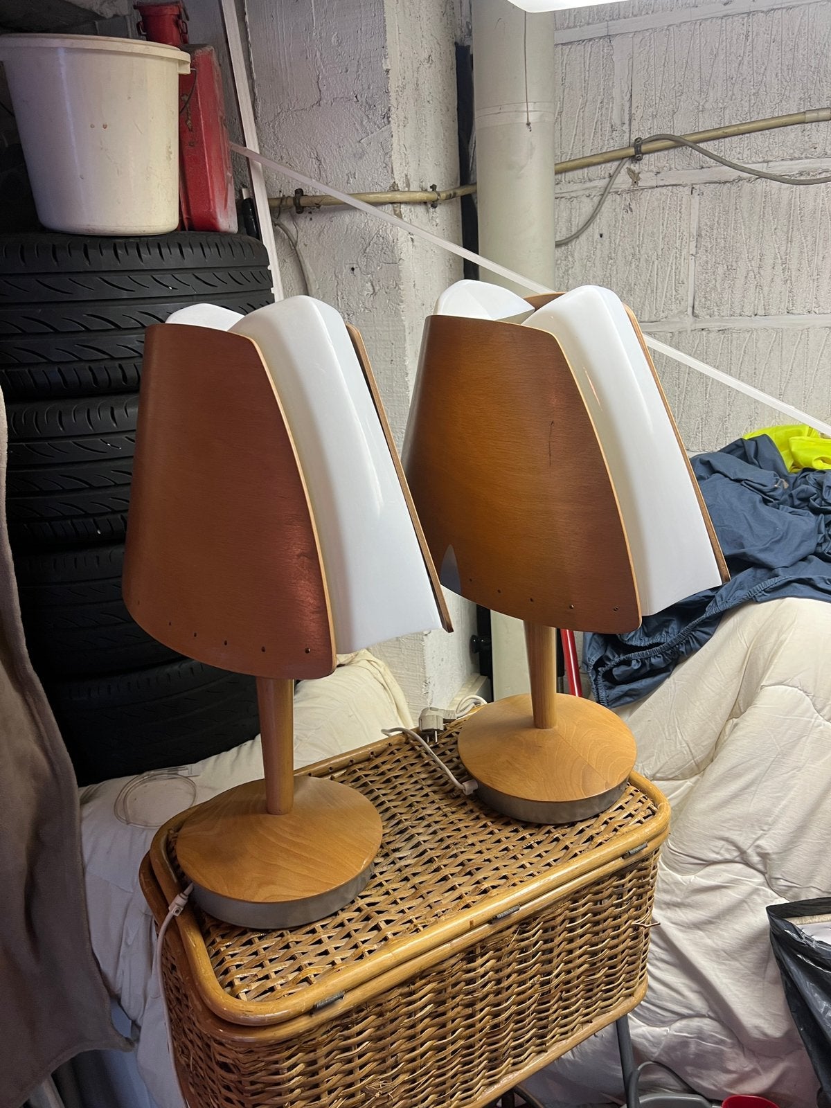 Lampe de table vintage Lucid, Maison & Meubles, Enlèvement, Utilisé, Scandinave, Bois