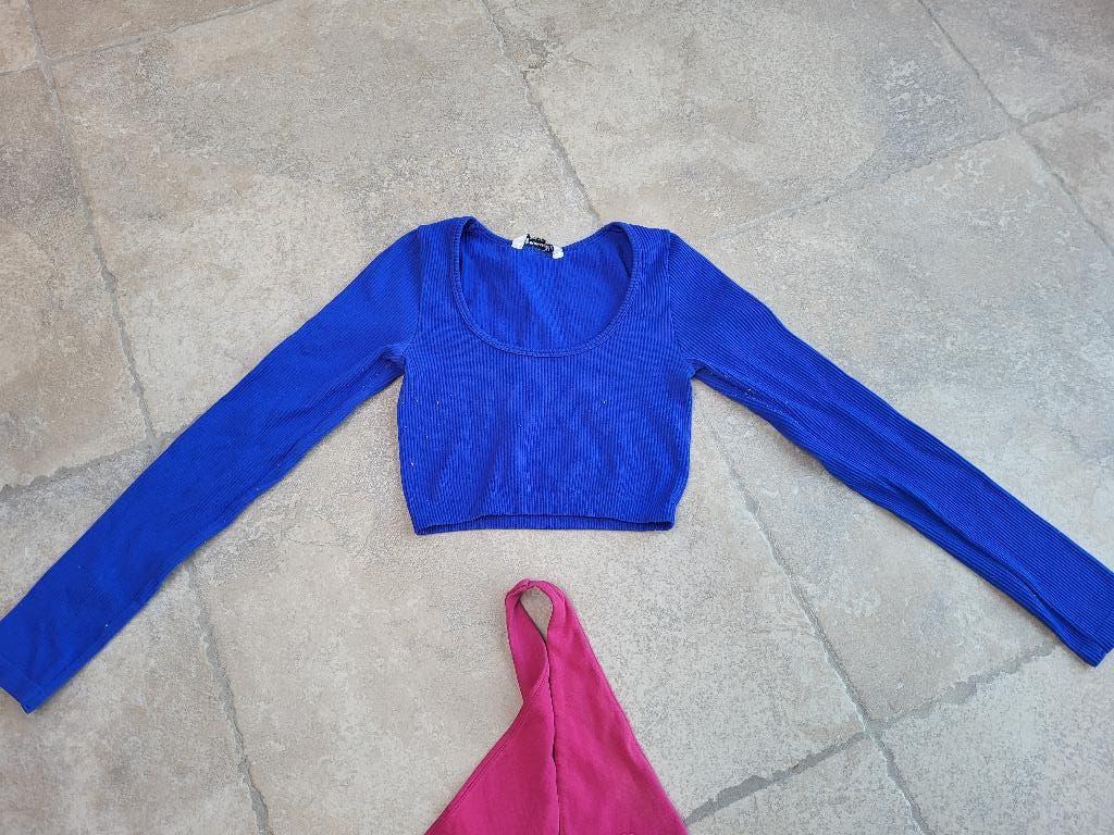 Merk Stradivarius : blauw truitje mt 170 - 176, Kinderen en Baby's, Gebruikt, Meisje, Trui of Vest, Ophalen of Verzenden
