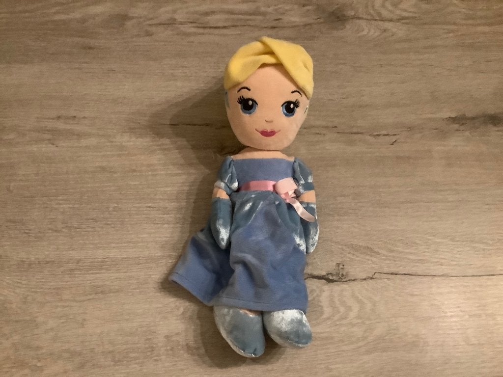 Disney Cinderella pluche character (30 cm), Disney, Overige typen, Blauw, Ophalen of Verzenden