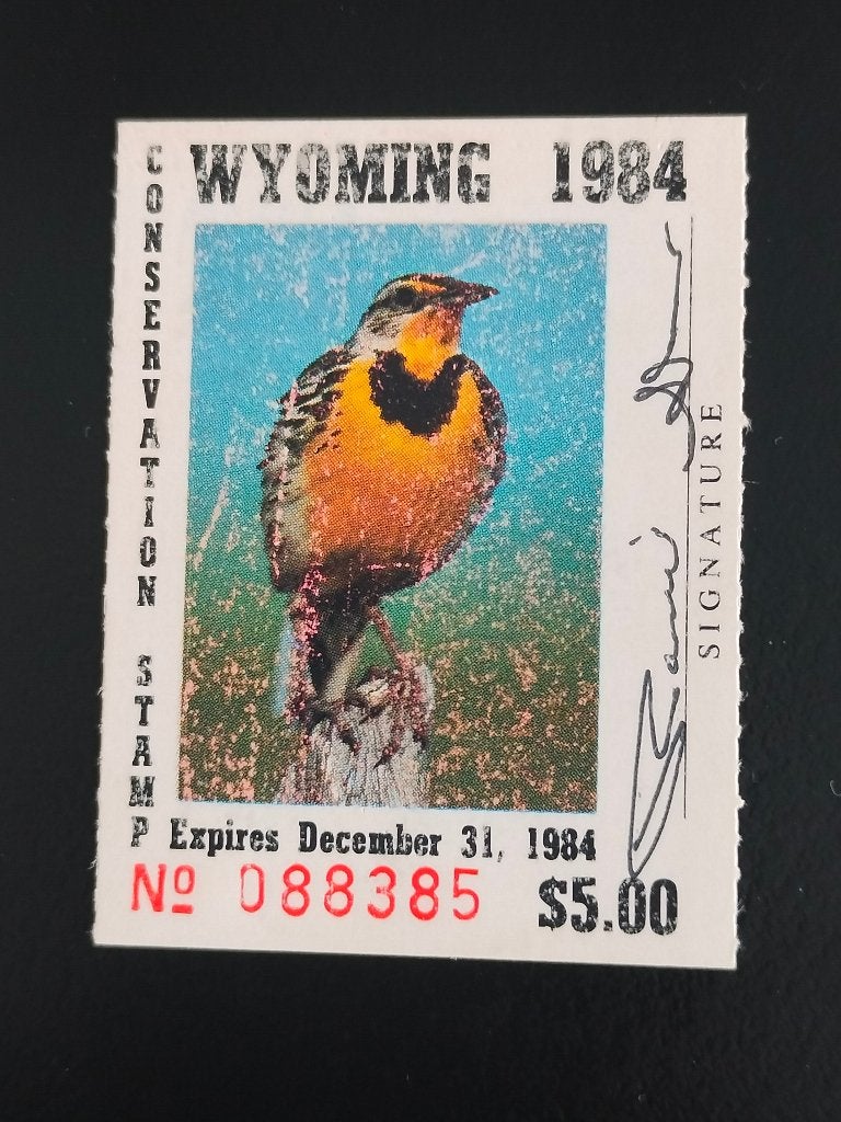 Timbre de conservation du Wyoming 1984 - oiseaux, Envoi, Affranchi, Amérique du Nord