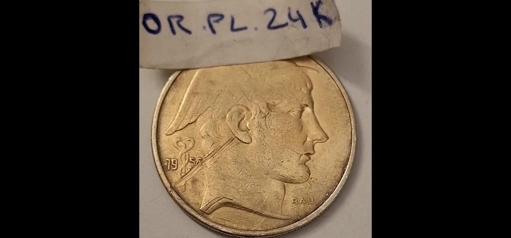Piece de 20 francs belge en argent plaquée or 835% 12 gramme, Timbres & Monnaies, Monnaies | Belgique, Enlèvement ou Envoi, Argent